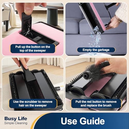 Yocada Manual Carpet Sweeper Cleaner Household Sweeper with Extra Brush — view 2