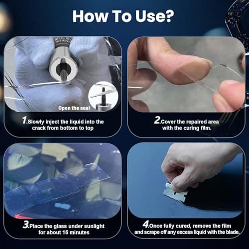 WOOKKIT Windshield Chip Repair Kit, Car Windshield Repair Kit, Portable Resin Glass Repair Liquid Kit for Auto Cracks, Quick Fixing Windscreen for All Crack Types-2 Bottles — view 4