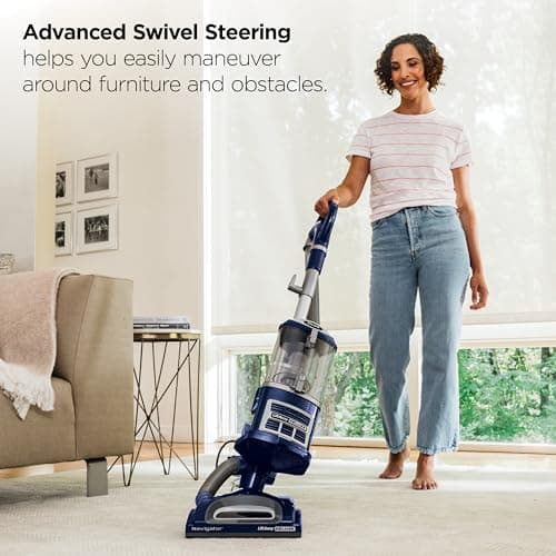 Shark NV360 Navigator Lift-Away Deluxe Upright Vacuum with Large Dust Cup Capacity, HEPA Filter, Swivel Steering, Upholstery Tool & Crevice Tool, Blue — view 4