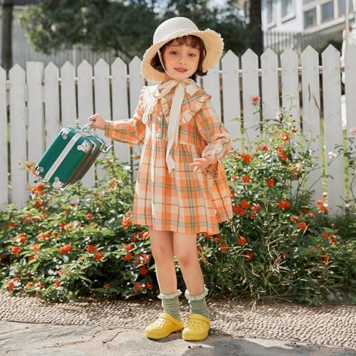 DDFOX Kid's Garden Clogs Cute Slides Sandals Beach Slipper Indoor Outdoor-Friendly Comfy Lightweight Yellow