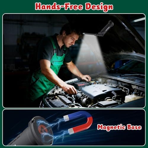 LNRYY 4Pack Rechargeable Magnetic LED Work Light/Flashlight for Mechanics — view 4