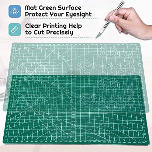 Self Healing Sewing Mat, Anezus Rotary Cutting Mat Double Sided 5-Ply Craft Cutting Board for Sewing Crafts Hobby Fabric Precision Scrapbooking Project 9" x 12"(A4) — view 2