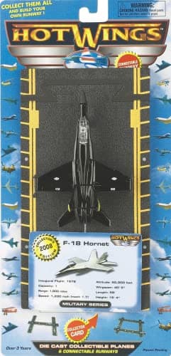Hot Wings F-18 Jet (Black & Yellow) with Connectible Runway — view 3