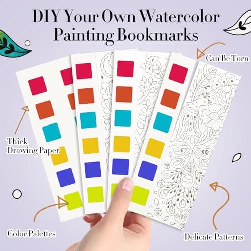 JCREN Watercolor Painting Books, Pocket Watercolor Painting Coloring Kit, Paint with Water Bookmarks Travel Activity Party Favors for Kids Toddlers Gifts for Boys and Girls — view 2
