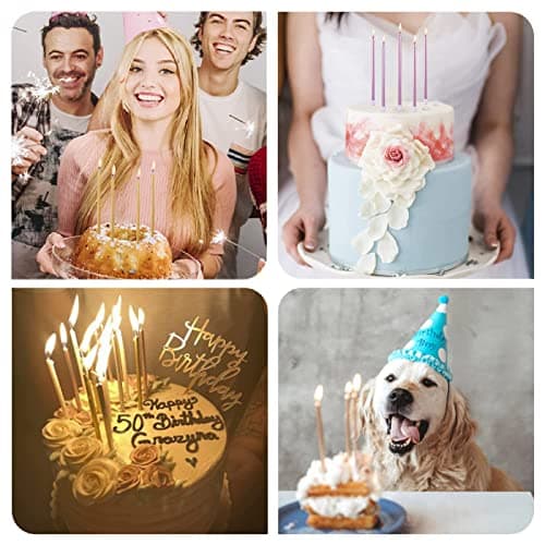 PHD CAKE Gold Metallic Long Thin Metallic Birthday Candles, Cake Candles, Party Candles, Party Decorations, Wedding Candles — view 4