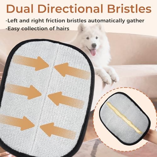 Purple Pet Hair Removal Gloves 2 Pack Reusable Pet Hair Remover for Dog Cat — view 2
