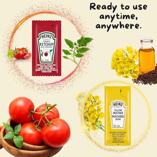 Heinz Condiment Packets Ketchup and Mustard (100 Total; 50 Each Flavor) — view 4