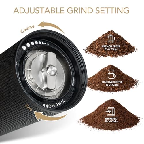 TIMEMORE Chestnut C2S Manual Coffee Grinder Capacity 25g with CNC Stainless Steel Conical Burr, Internal Adjustable Setting, Double Bearing Positioning, French Press Coffee for Hand Grinder — view 3