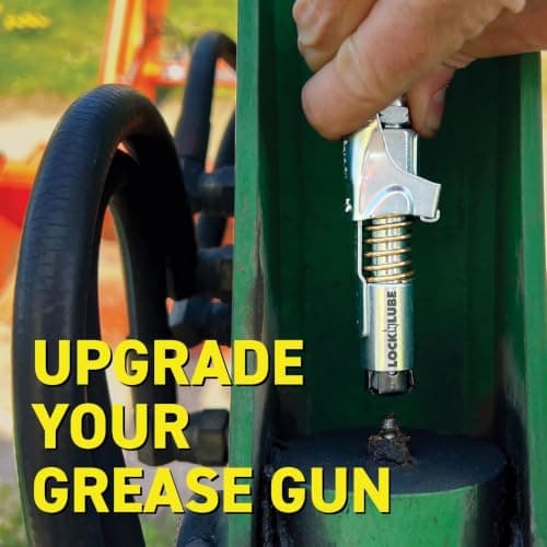 LockNLube Grease Gun Coupler, Patented Locking Jaws Create A Secure, Leak-Free Seal, The Original Rebuildable Locking Coupler, Rated to 10,000 PSI