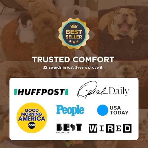 Bedsure Calming Small Dog Bed Donut Washable Cat＆Puppy Bed,23 inches Camel — view 5