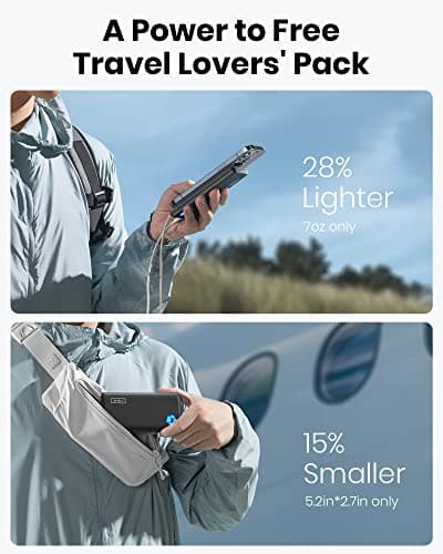 INIU Power Bank, Slimmest 10000mAh Portable Charger, Triple 3A High-Speed Charge External Battery Pack with Flashlight, USB C Phone Charger for iPhone 17 16 15 14 13 Samsung S22 Google LG iPad etc — view 2
