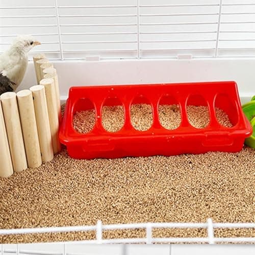 Glaciarts Chick Feeder and Waterer Kit – Chick Starter Kit with 3×12-Hole Feeders & 1 Waterer – Essential Supplies and Accessories for Coop, Brooder, Ducklings, Poultry (Red)