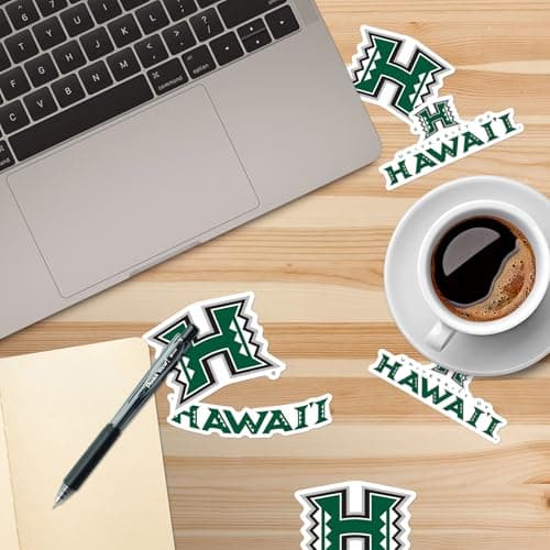 University of Hawaii 50ct Vinyl Large Deluxe Stickers Variety Pack - Laptop, Water Bottle, Scrapbooking, Tablet, Skateboard, Indoor/Outdoor — view 4
