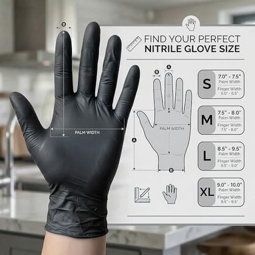 SOFTJOY Black Nitrile Disposable Gloves L - 100 Count – Powder & Latex Free Food Safe, 4 Mil Kitchen Gloves for Food Prep — view 3