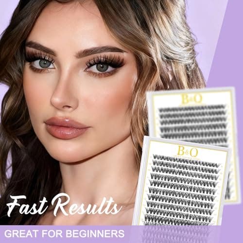 B&Qaugen Lash Clusters 280 Pcs 40D-0.07D-9-16MIX B&Q LASH Individual Lashes 10D 20D 30D 40D 50D Cluster Lashes C D Curl Eyelash Clusters Soft Volume DIY Lash Extensions at Home (40D-0.07D,9-16MIX) — view 6