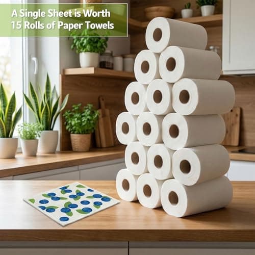 6 Pack Swedish Dish Cloths for Kitchen, Reusable Sponge Cloth, Soft Kitchen Towels, Highly Absorbent Rags for Kitchen, Countertops, Washing Dishes — view 5