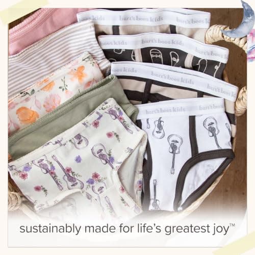 Burt's Bees Baby Girls' Organic Cotton Brief Underwear, 5-Pack — view 8