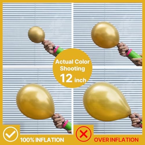 PartyWoo Metallic Gold Balloons 50pcs 5 Inch Small Mini Chrome Gold Latex Balloons for Graduation Baby Shower Gender Reveal Wedding Bachelorette New Year Birthday Party Decorations Gold-G101 — view 3