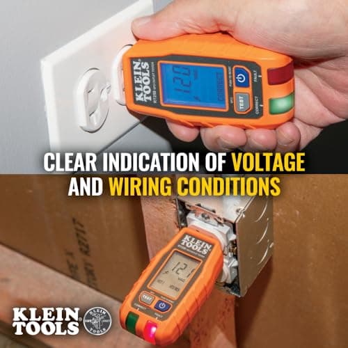 Klein Tools RT250 GFCI Outlet Tester with LCD Display, Electric Voltage Tester for Standard 3-Wire 120V Electrical Receptacles — view 3