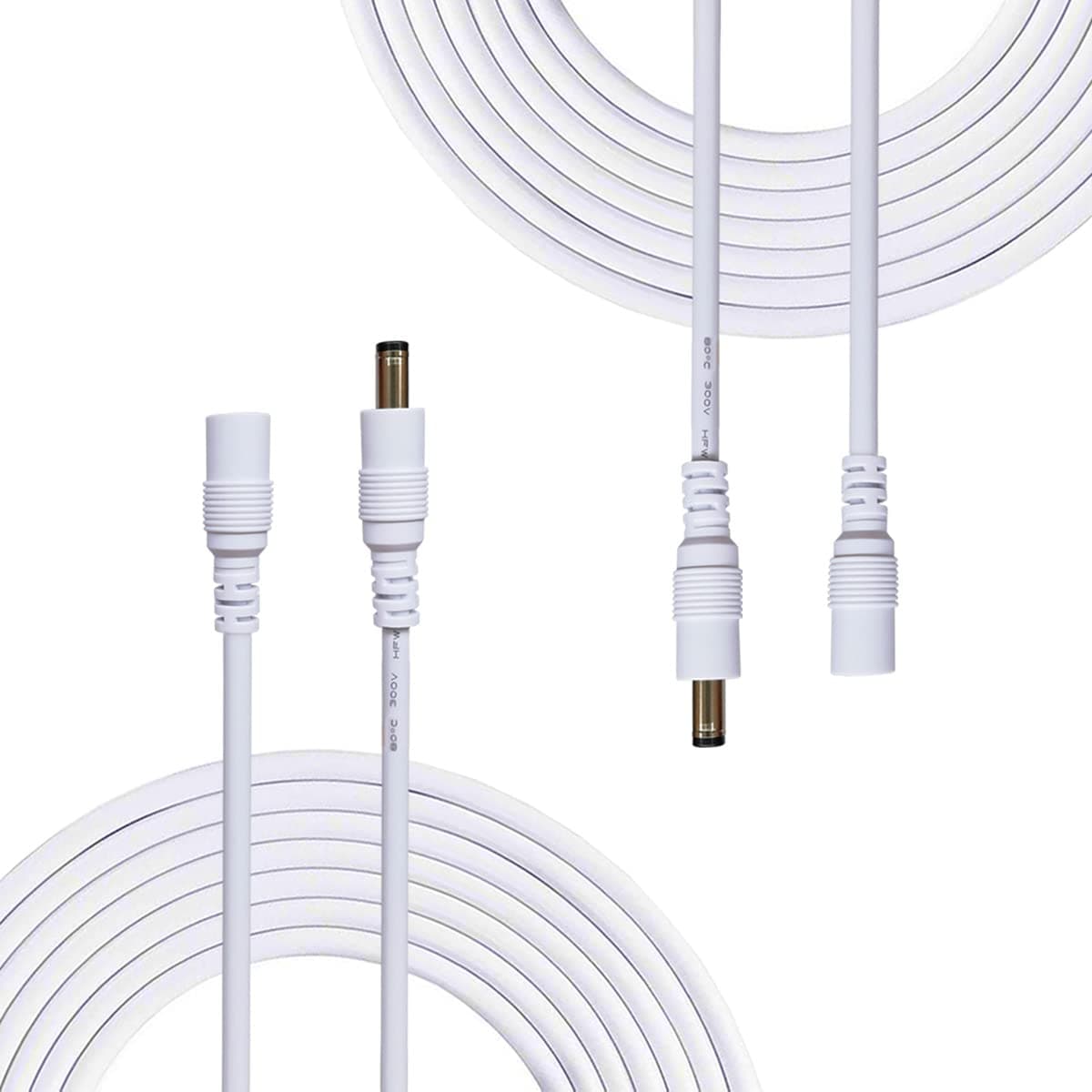 Liwinting 10m Cable de Extensión 2.1mm x 5.5mm Plug DC Macho a Hembra Conector para Adaptador de Corriente, LED, Cámara CCTV Potencia, Coche, Monitores y Más, Flexible - Blanco — view 8