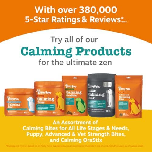 Zesty Paws Calming Chews for Dogs Composure & Relaxation for Everyday Stress & Separation Peanut Butter 90 Count — view 8
