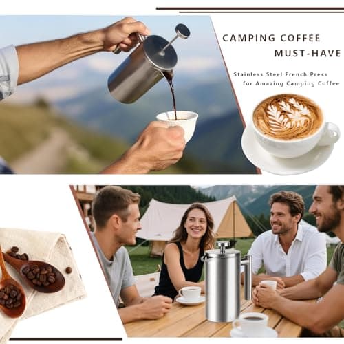 French Press 34 oz, Full Stainless Steel French Press Coffee Maker 4 Cups — view 4