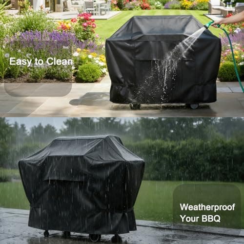 NettyPro Grill Cover Heavy Duty Waterproof 56 inch, Outdoor 2-3 Burners Gas BBQ Cover for Outside Weber, Char-Broil, Brinkmann, Nexgrill Barbecue, Black — view 2