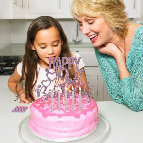 Stunning White & Glitter Spiral Birthday Candles - Pack of 24 - Dazzle Your Celebrations with These Gorgeous and Long-Lasting Party Candles — view 5