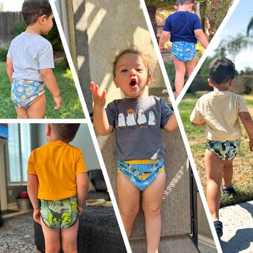 MooMoo Baby Training Underwear 10 Packs Absorbent Toddler Training Pants for Boys and Girls Cotton Blue 4T — view 4
