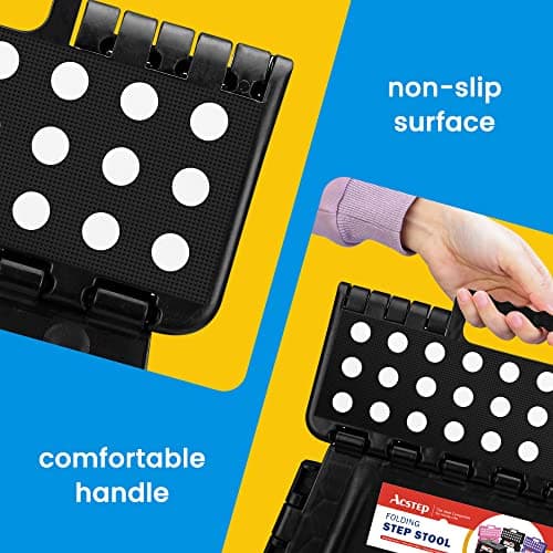 ACSTEP Folding Step Stool 9 Inch, Non-Slip Foldable Stools for Kids, Black — view 4