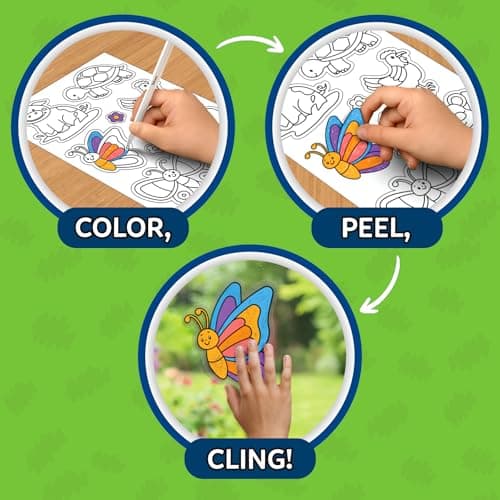 Skillmatics Cling Art – Color Clingz Animals, 50+ Reusable Static Stickers, Mess-Free Fun for Kids, DIY Craft Kits & Supplies, Travel Toys, Creative Gifts for Boys and Girls Ages 3, 4, 5, 6, 7 — view 3