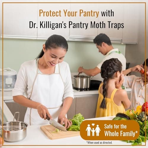 Dr. Killigan's Premium Double Potent Pantry Moth Traps with Pheromones Prime, Sticky Indian Meal Moth Traps for Kitchen, How to Get Rid of Moths in House (6 Pack, Black) — view 4