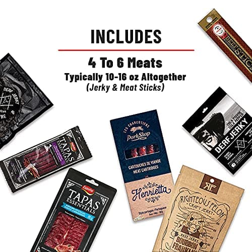 Carnivore Club Gift Box Jerky Pepperettes Sampler - Jerkygram Meat Snacks - Comes in Carnivore Club Themed Box - Great Gift For Men & Women - Birthday