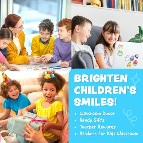 Cute Stickers for Kids Classroom Decor - 108pc Kawaii Water Bottle Stickers for Teens - Waterproof Vinyl Teacher Reward Stickers for Water Bottles, Scrapbook, Laptops - Back to School Supplies — view 6