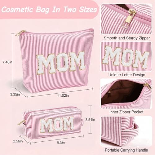 Gifts for Mom, Personalized Cute Makeup Cosmetic Bag Mom Gifts for Women Mother's Day Christmas Birthday — view 2