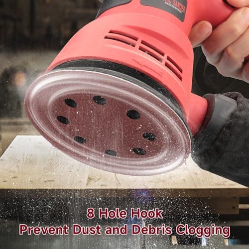 POTUINOM 165 PCS 5 Inch Sanding Discs,Round Hook and Loop Sandpaper for Random Orbital Sander 40 60 80 120 150 240 320 400 600 Grit — view 4