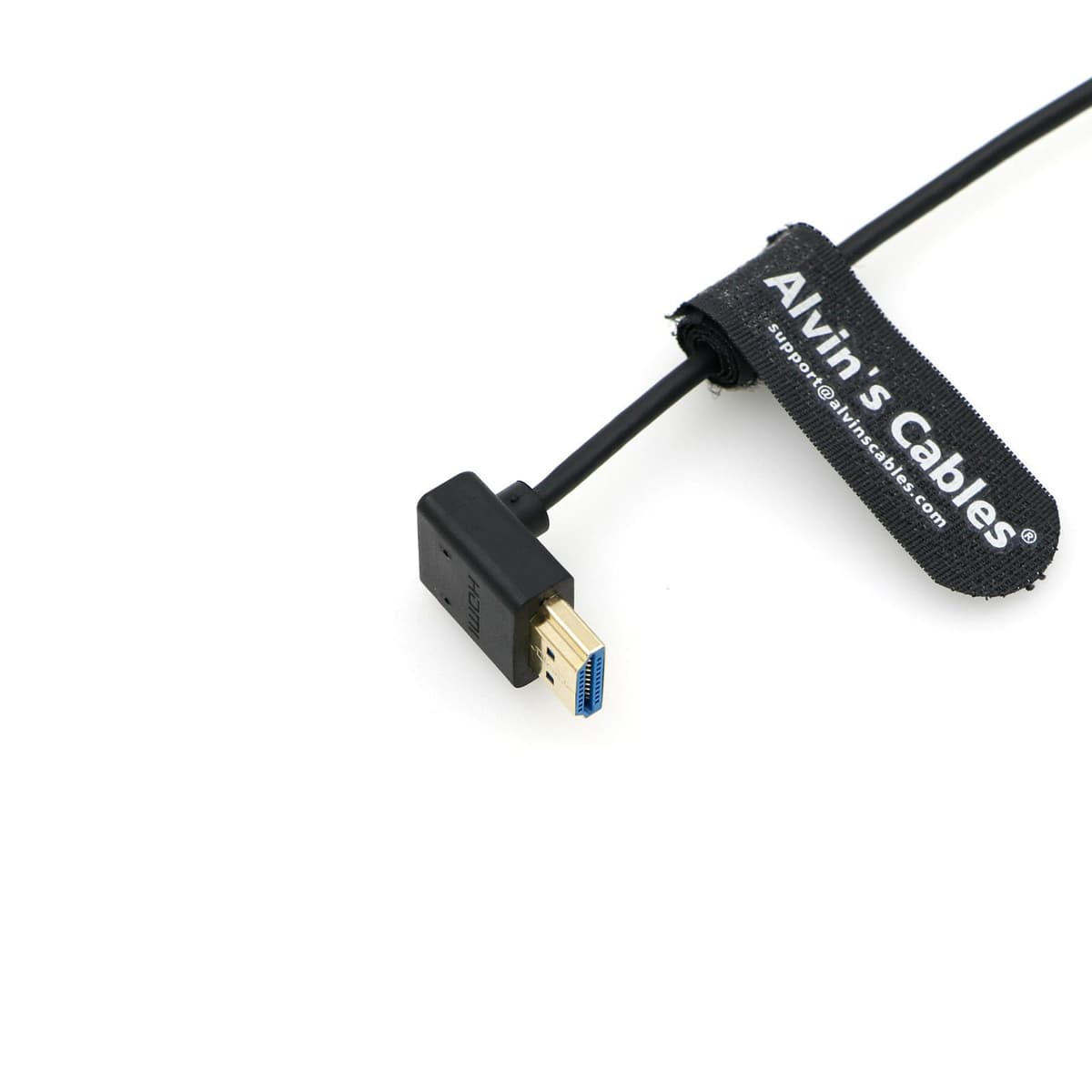 Alvin's Cables 8K HDMI 2.1 Cable High Speed Thin Straight HDMI to Up Angle HDMI for Atomos Ninja V Monitor, Z CAM E2, Sony FS5| FS7| A7S3 Cameras 19.7"|50CM — view 4
