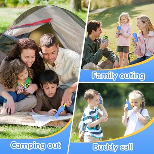 Ptnerbeh Walkie Talkies for Kids Toys: Toys for 3-12 Year Old Boys Girls - 22 Channels 2 Way Radio Toy with Backlit LCD Flashlight - 3 Miles Range for Outside/Camping/Hiking (2-Pack) Blue — view 4