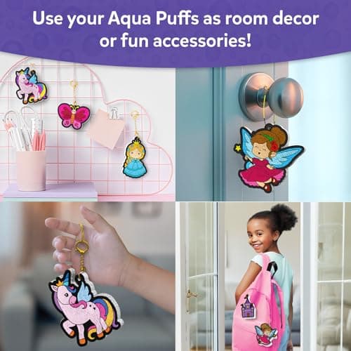 Skillmatics Aqua Puffs - 3D Art Kit, Princesses & Unicorns, Mess-Free Paint by Number Craft for Kids, DIY Color Activity, Screen-Free Fun, Best Gift for Girls & Boys Age 4, 5, 6, 7, 8, 9, 10 — view 6