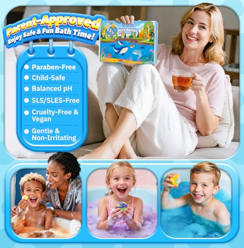 Bath Bombs for Kids with Surprise Inside, 20 Pack Handmade Bath Bomb Gift Set with Glow-in-the-Dark Toys, Fizzy Bath Balls for Fun, Great Christmas Gift or 2025 Advent Calendar for Boys & Girls — view 3