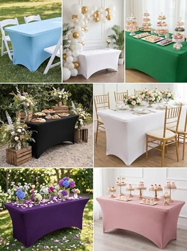 Utopia Kitchen Spandex Tablecloth 1 Pack [4FT, Black] Tight, Fitted, Washable and Wrinkle Resistant Stretch Rectangular Patio Table Cover for Event, Wedding, Banquet & Parties [48Lx30Wx30H Inch] — view 9