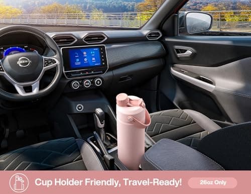 POWCAN 26 oz Insulated Water Bottle with 2-in-1 Straw and Spout Lid, Keep Cold 24H, Leak-Proof, Fits in Car Cup Holder, Stainless Steel Water Bottle for Sports, Travel, Gift, and School (Bow Crush) — view 4