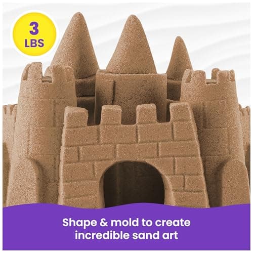 Kinetic Sand, 3lbs Beach Play Sand, Moldable Sensory Toys for Kids, Resealable Bag (Packaging May Vary), for Ages 3 and up — view 2