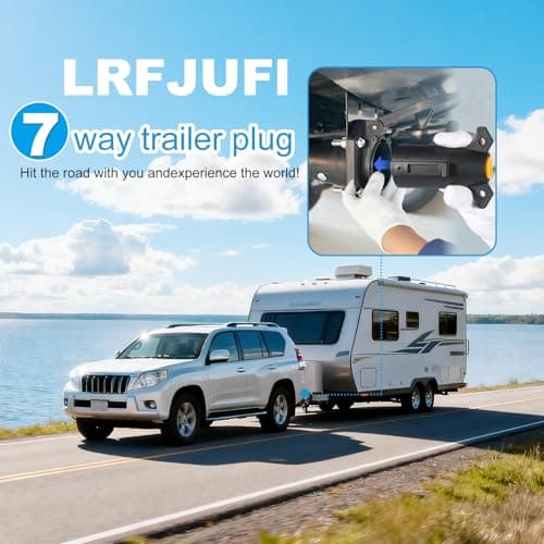 2 Pack Premium 7 Pin Trailer Plug With Built-In Brass Terminals, Heavy-Duty 7 Way Trailer Light Plug Connector Easy Installation，Waterproof 7 Prong Trailer Plug for Various RVs，Trailers，Boat Trailer — view 4