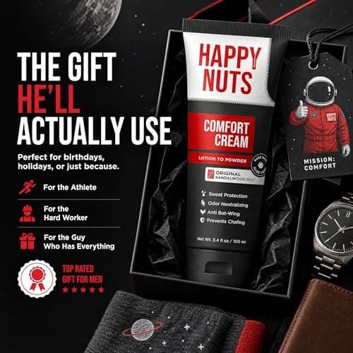 Happy Nuts Comfort Cream Deodorant For Men: Anti-Chafing Sweat Defense, Odor Control, Aluminum-Free Mens Deodorant & Hygiene Products for Men's Private Parts — view 2