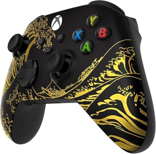 Custom Controllerzz Wireless Controller for Microsoft Xbox Series X/S & Xbox One - Soft Touch Feel - Custom Series X/S Controller (X/S Golden Waves) — view 2