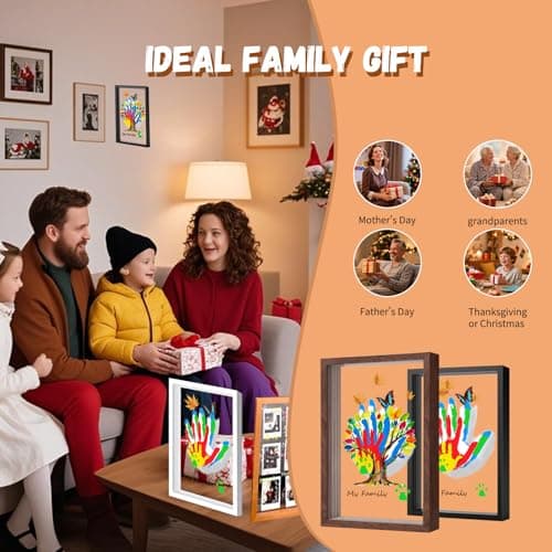 Family Handprint & Hand Casting Kit – DIY Craft Keepsake with Wooden Frame, Non-Toxic Paints, Baby Footprin Kit – Perfect Gifts for Grandparents, New Parents & Families — view 3