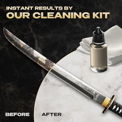 Basic Katana Cleaning Kit with 5 pcs Cleaning Cloths and Bottle of Choji Oil - Maintenance Care Set for Samurai Swords - Care for Samurai Japanese Ninja Katanas Swords - Gift for Everyone New KCK 02 — view 5