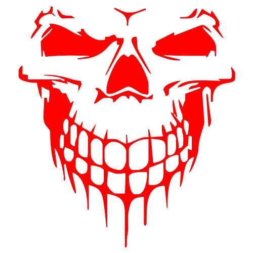 HungMieh Car Hood Decal, Cool Skull Sticker for Truck, SUV, Motorcycle, Bicycle with 10 Color Options and 5 Sizes, 25 Inch Maximum, Reflective Red (10 Inch) — view 2