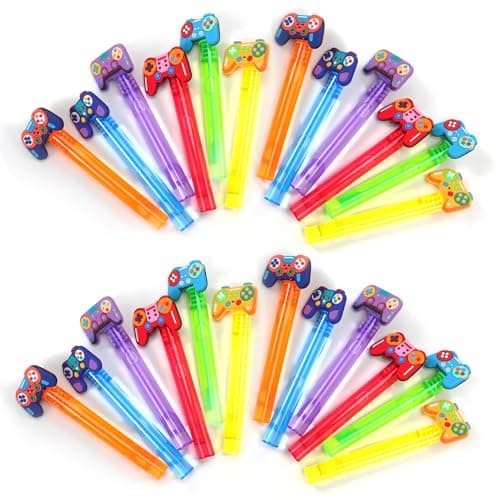 24Pcs Video Game Bubble Wands for Kids Party Favors Supplies Decorations, Pinata Goodie Bag Stuffers & Classroom Prizes Valentines Easter Halloween Christmas Stuffers — view 4